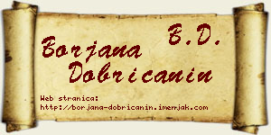 Borjana Dobričanin vizit kartica
